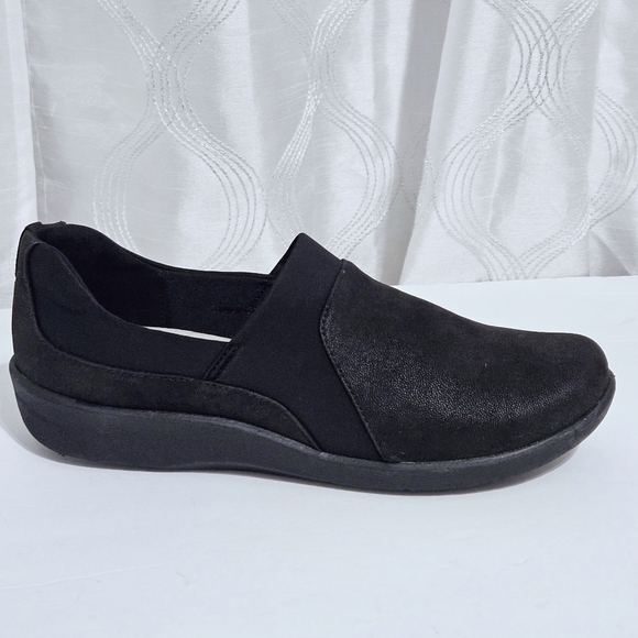 Clarks Cloudsteppers Sillian Bliss Black Women's Flat Loafers Sz 9.5 - Picture 3 of 6